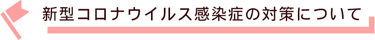 新型コロナウイルス感染症の対策について